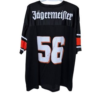Jagermeister Football Jersey Large Mens Black #56 Alcohol Liquor Mesh